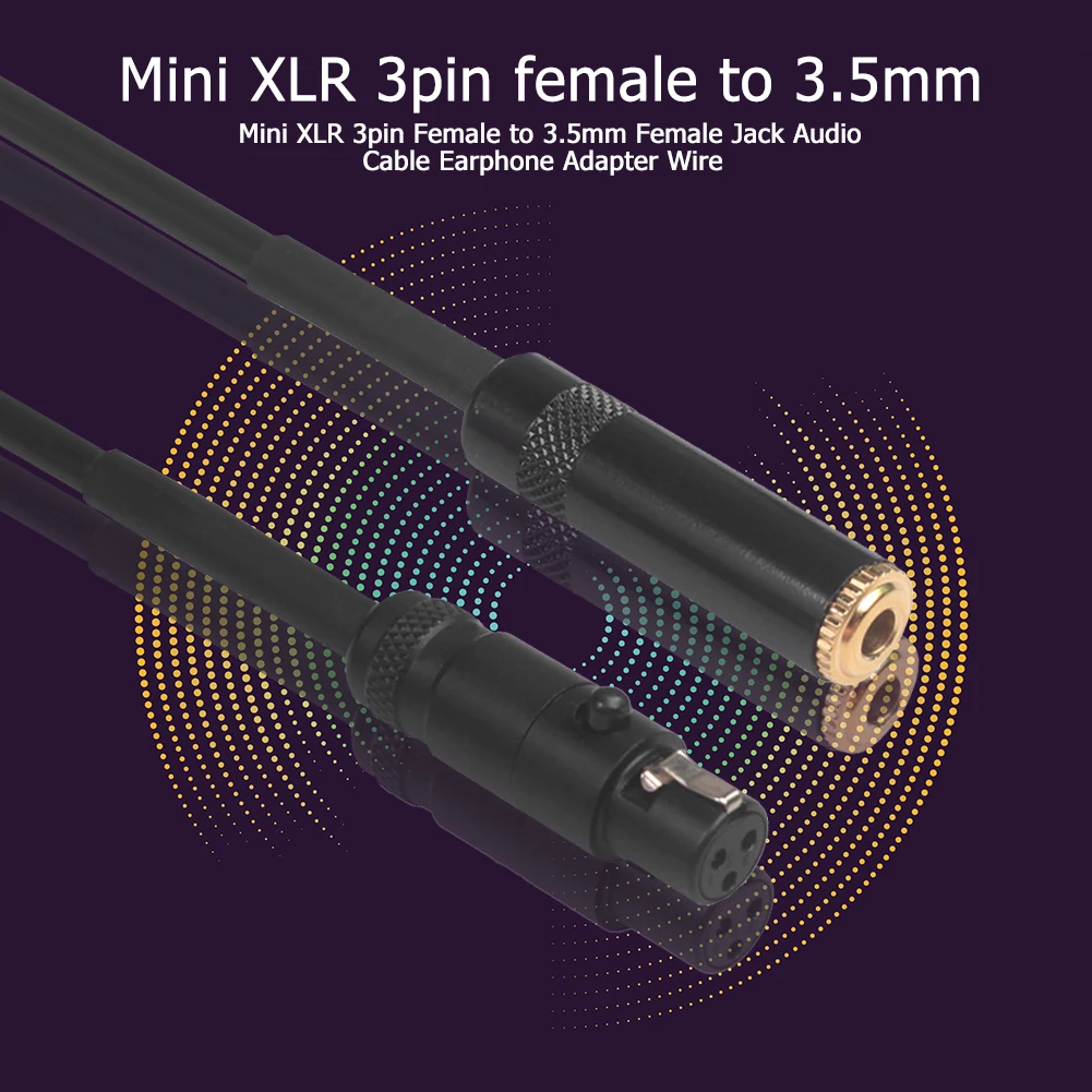 

Female to Female Audio Cable Audio Cable XLR 3 Pin to XLR 3 Pin Cord Microphone Mixer for XK101K18 Mini Canon Camera