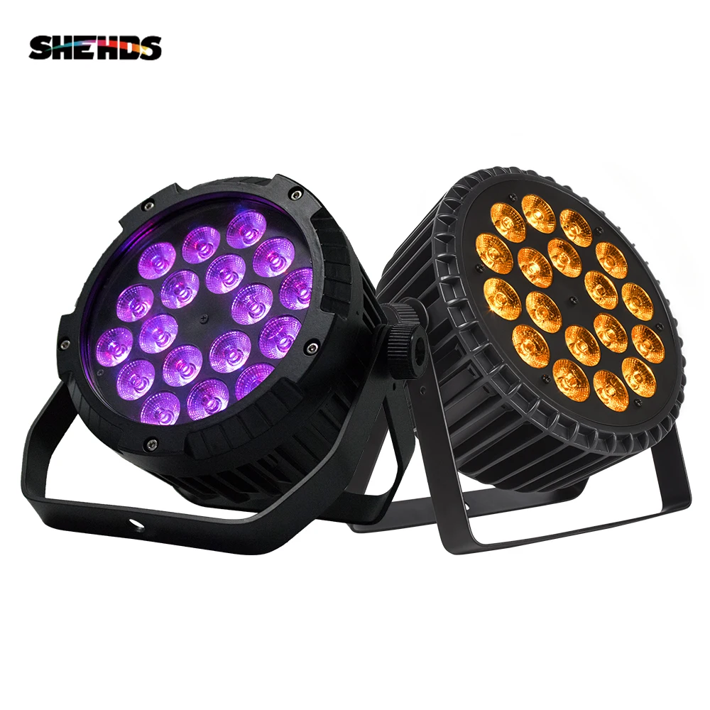 2PCS 18x18W 6in1 RGBWA UV Led Par Light Outdoor Stage DMX Control DJ 18x12W 4in1 Par Can Pool Wash Wall SHEHD Party