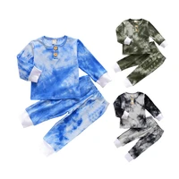 0 3years newborn toddler baby boy girl tie dye printed autumn clothing set cotton soft long sleeve top pants 2pcs outfit set