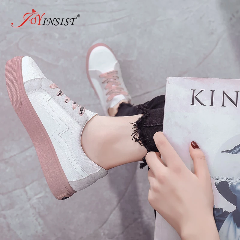 

2020 New Color-block Canvas Shoes Women Chunky Sneakers Breathable Vulcanized Shoes Casual Low-top Sneakers Shoes Women