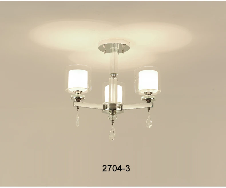 3 light Современная люстра, хромированная светодиодная люстра, хрустальная люстра для гостиной, Светодиодная потолочная люстра для гостиной - Цвет абажура: 3 light