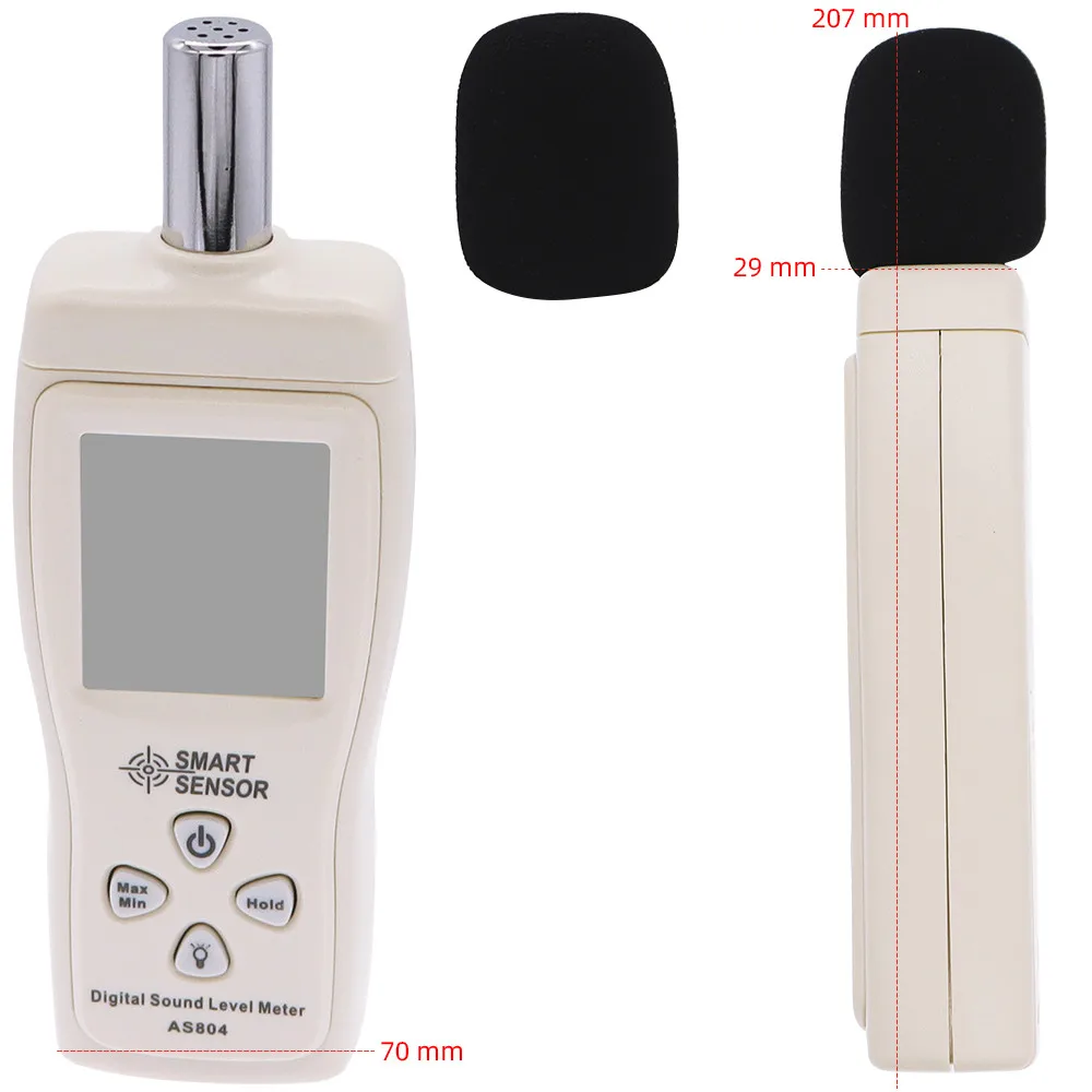 AS804 измеритель уровня звука децибел монитор аудио Тестер 30d-130 dBA диагностический