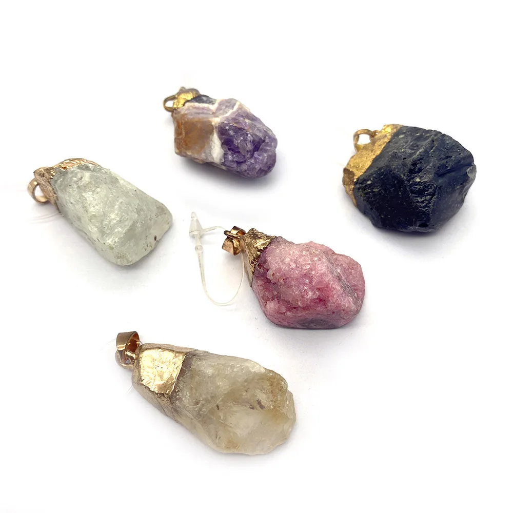 

1pcs Natural Stone Irregular Pendant Jewelry Colorful Electroplating DIY Handmade Necklace Bracelet Earrings Accessories Charm