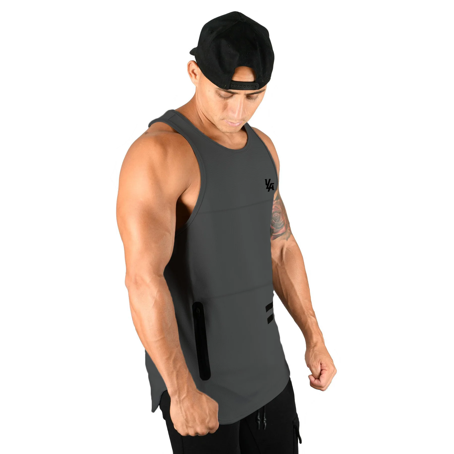 

New Men Quick-drying Gyms Fitness Sleeveless Shoulder Jogging Special Training Vest Fashion Outdoor Basketball Sports Tank Tops