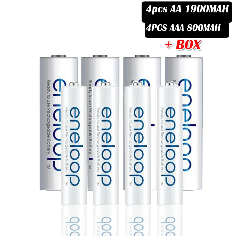 4pcs AA 4pcs AAA Panasonic 1900mah AA Ni-MH аккумуляторная батарея+ 800mah AAA батарея для камеры дистанционного управления игрушки precharge цифровая батарея - Цвет: 4pcs AA 4pcs AAA