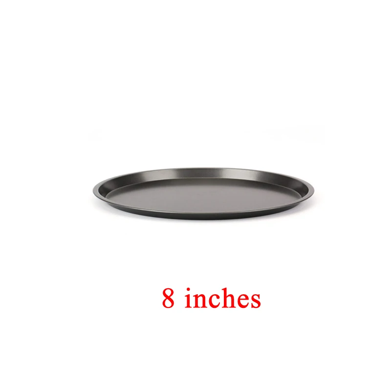 8inch black 04 Круглое блюдо для пиццы сковорода для пиццы ГЛУБОКАЯ ТАРЕЛКА поднос из углеродистой стали антипригарная форма для выпечки печка для выпечки узор 7 8 9 10 дюймов ZXH - Цвет: 8inch black 04