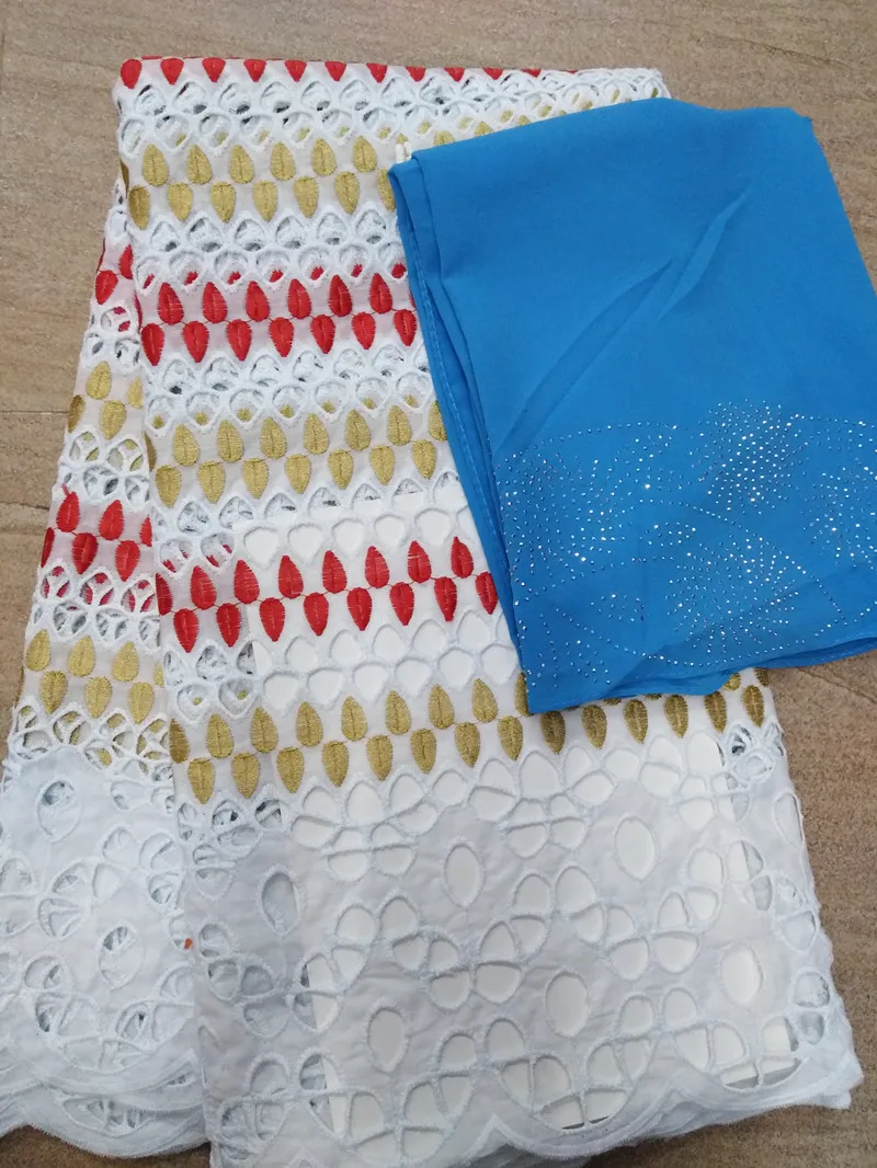 

eyelet Cotton Lace Fabric 5+2yards Swiss Voile Lace in Switzerland African Cotton Dry Lace Fabric A32AP264