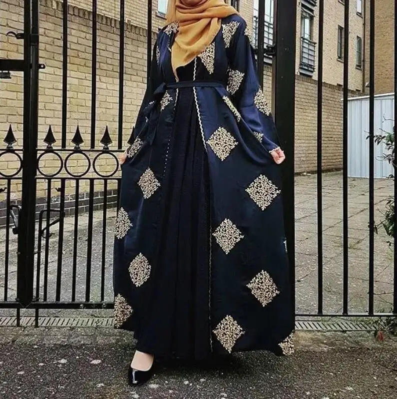 2020 роскошное мусульманское платье абайя с вышивкой женский элегантный кардиган