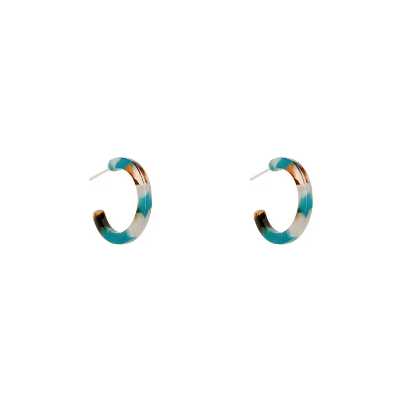 

Cool Simple C-shaped Small Design Acrylic 2021 Ethnic Recommend Earrings for Girls European Bridal Wedding