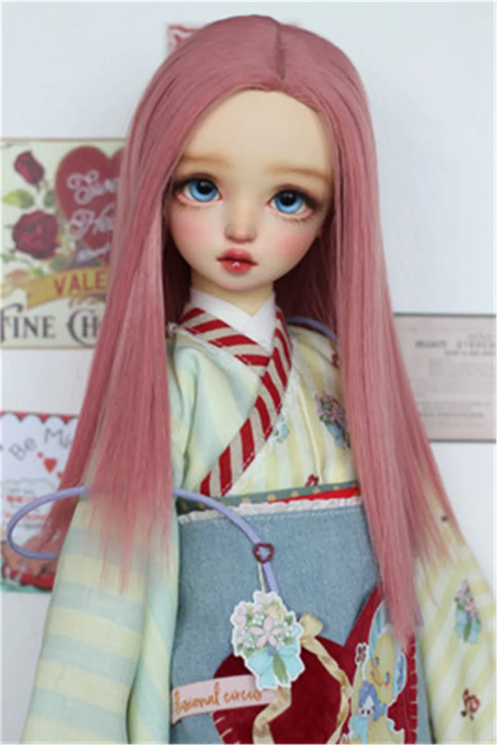 

BJD.DD baby wigs with high temperature silk middle part long straight hair