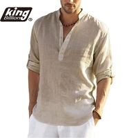 2021 new mens casual blouse cotton linen shirt loose tops long sleeve tee shirt spring autumn casual handsome mens shirts