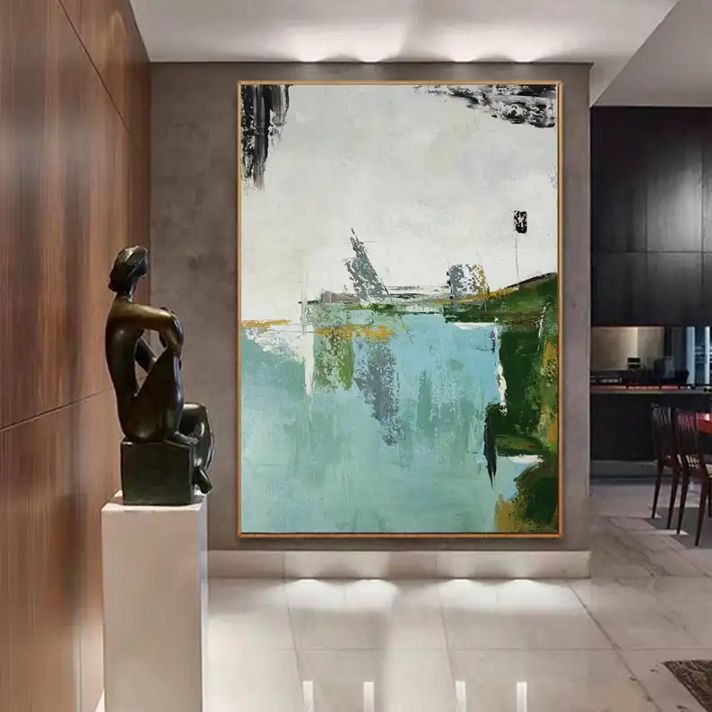 

Очень Большая Картина на холсте, современная абстрактная картина маслом, Минималистичная настенная живопись, настенный Шелковый Холст, жив...