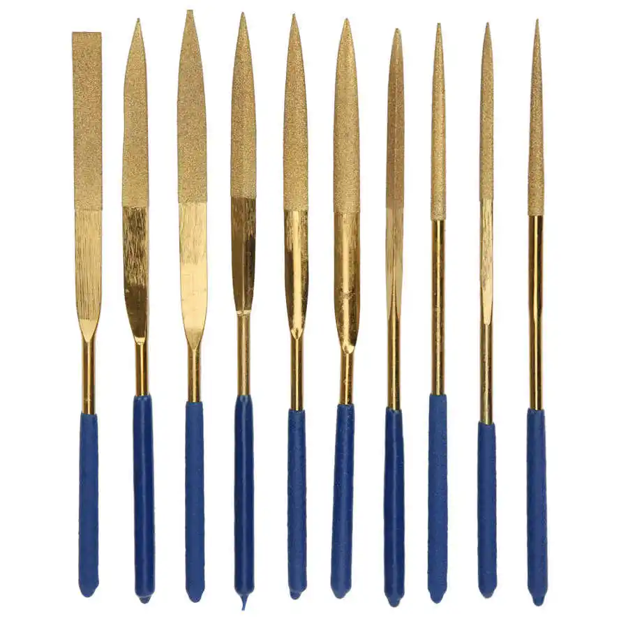 

10Pcs 160mm Mini Needle File Set Plated Flat Files for Steel Ceramics Glass Processing Hand Tools