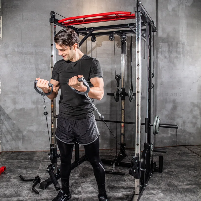 Стальная стойка для приседаний Smith machine 128 кг портативная рама фитнеса домашнее