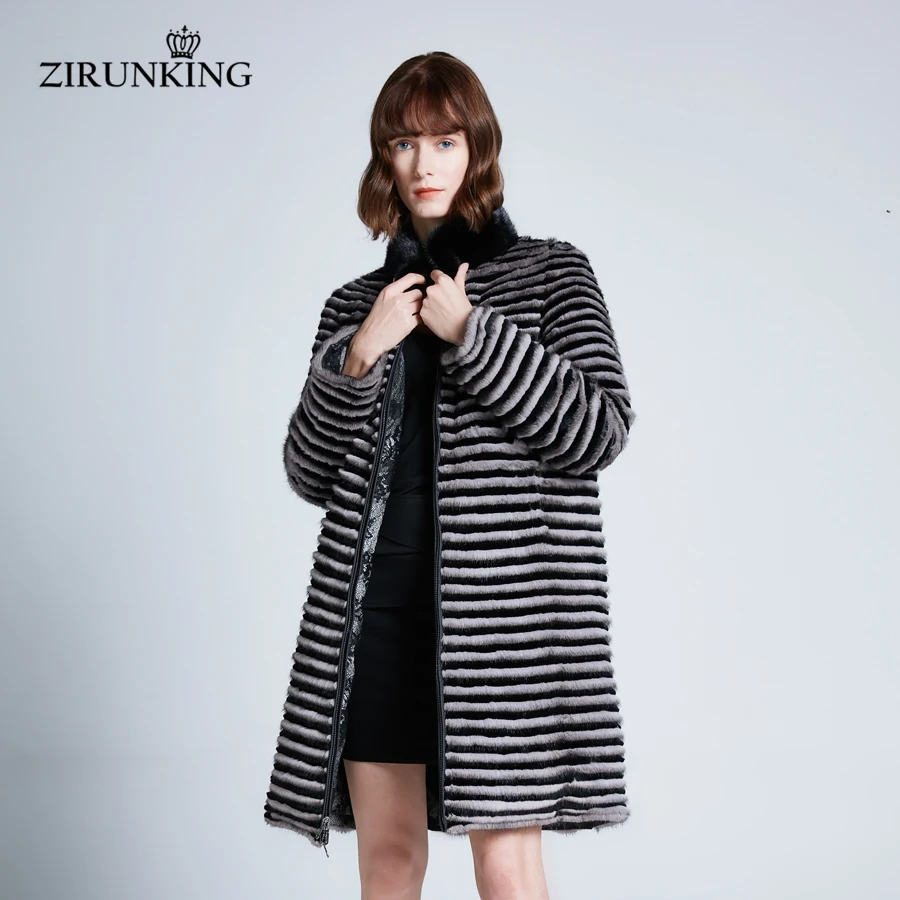 ZIRUNKING Новый женский натуральный мех норки с пуховым пальто женская зимняя теплая