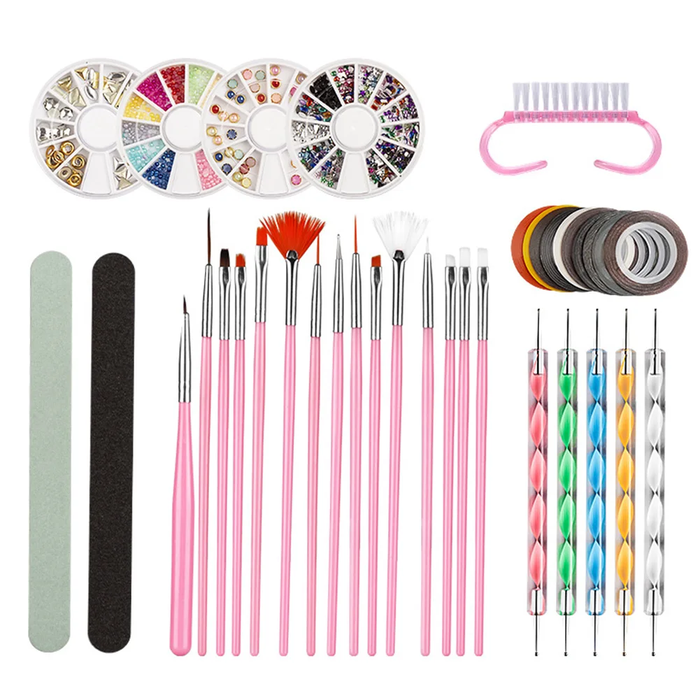 

Набор для дизайна ногтей, точечная ручка для начинающих, «сделай сам», маникюр, легкая полировка, домашний салонный портативный рисунок лин...