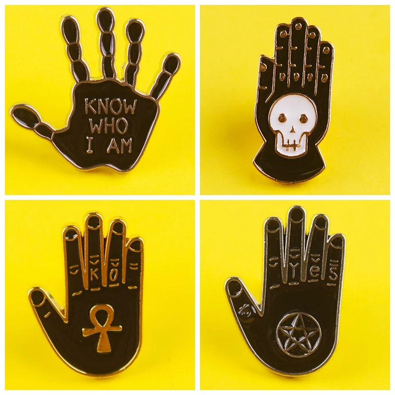 Черная эмалированная булавка для рук в виде черепа нестандартный мешочек брошек