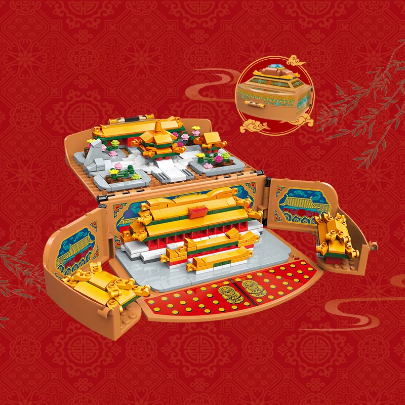 

QMAN Ancient Chinese Classic Forbidden City Architectural Statue Building Block Sets Assembly Model Toy For Kid Gift