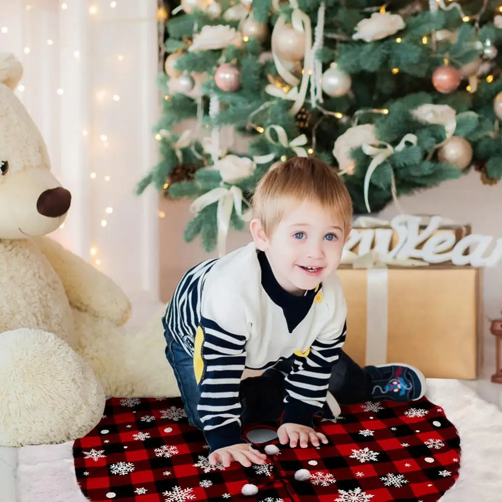 Юбка на рождественскую елку OurWarm белая плюшевая клетчатая юбка в виде буйвола из