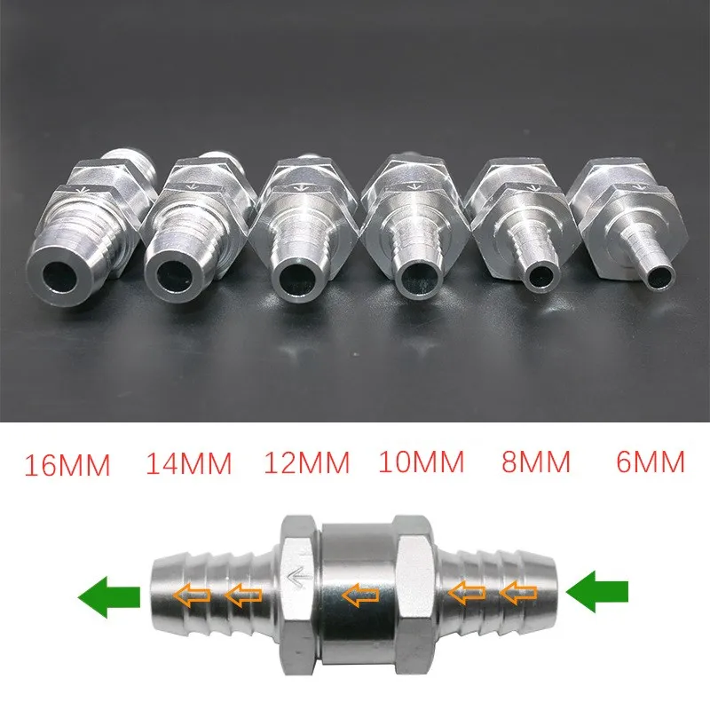 1Pcs Check Valve Aluminum Alloy Fuel One Way For Cars And Ships Suitable Carburetor 6/8/10/12/14/16MM | Обустройство дома