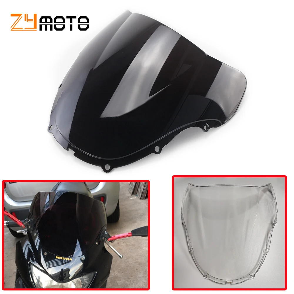 Лобовое стекло для мотоцикла с двойными пузырьками HONDA CBR600 F4 1999 2000 Черный