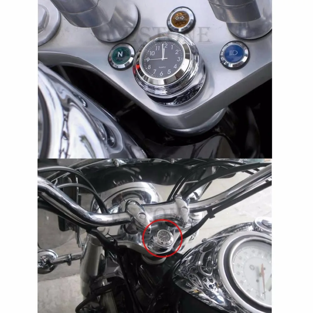 Motorcycle Bike Chrome Waterproof Black Dial Handlebar Clock Glow Watch | Автомобили и мотоциклы