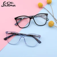 sasamia women glasses frame cat eye glasses acetate female floral leg eyeglasses optical prescription myopia lady glasses wd0009