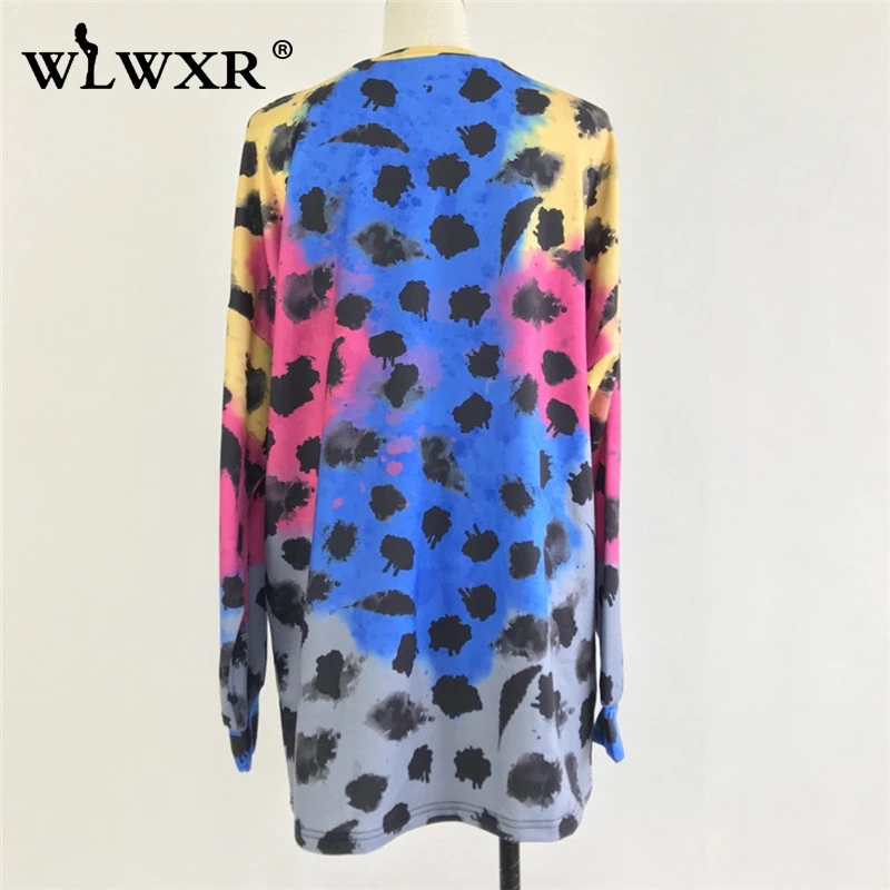 WLWXR женская уличная Толстовка большого размера с буквенным принтом Длинная