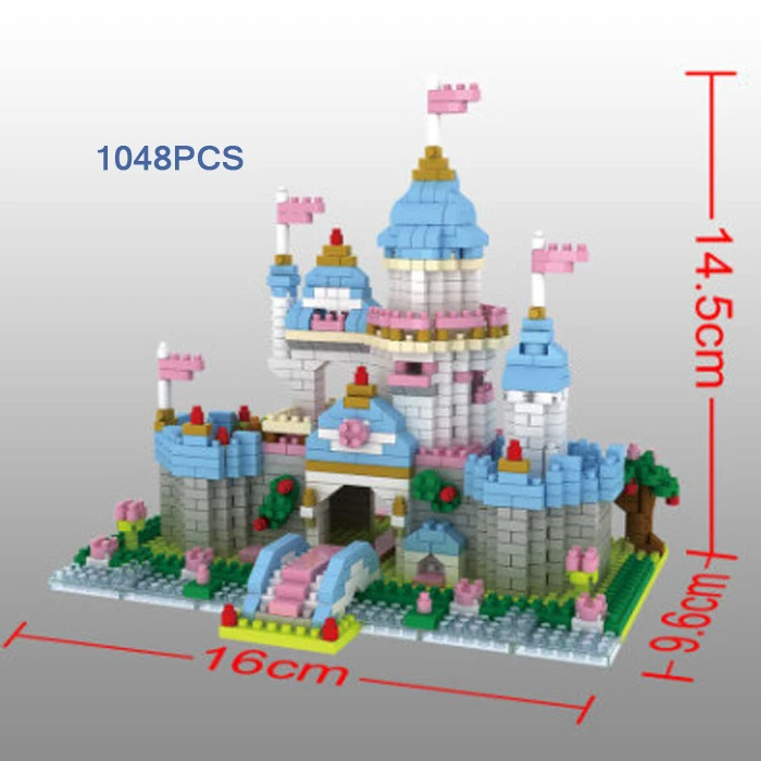 Funland волшебные сказки аниме нанокирпич морское дно принцесса мечта Романтический замок микро алмаз строительный блок модель игрушки для девочек Подарки