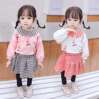 2pcs infant baby girl clothes set spring autumn toddler girls cute plaid long sleeved princess dress leggings kids cloth sets