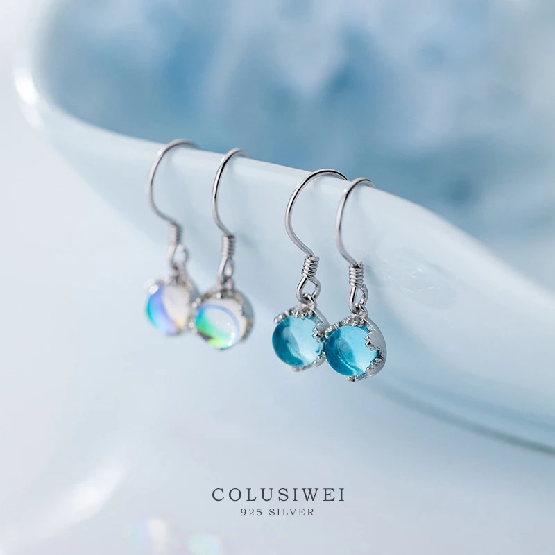 

Серьги-подвески Colusiwei с радужным огненным кристаллом для женщин, Настоящее серебро 925 пробы, эффектные свадебные украшения, новинка 2020