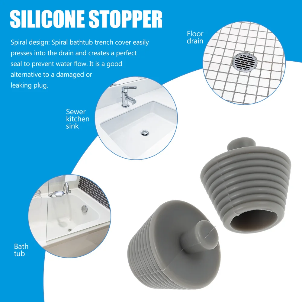 

2pcs Silicone Floor Drain Plugs Bathtub Plugs Bathroom Sink Drain Plugs