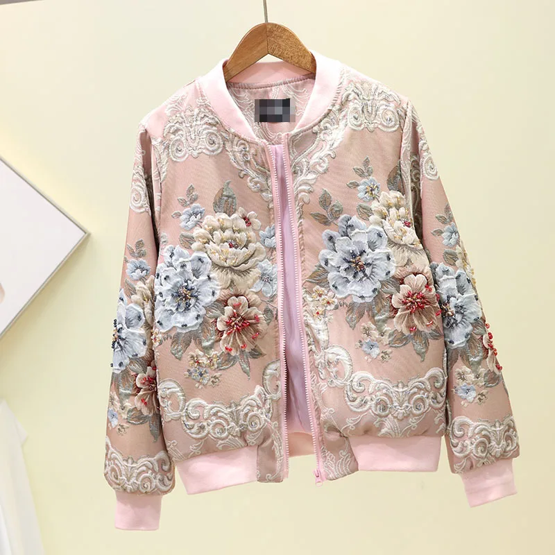 Autumn Winter Hot Sale Fashion Runway Designer Outwear Women Elegant Floral Embroidery Hollow Out Luxury Coat Short Jacket