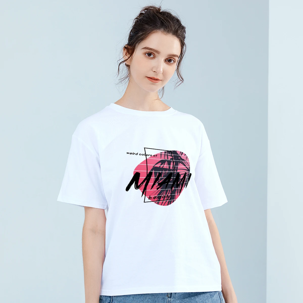 Корейский модный топ Lomendio с мультяшным аниме коротким рукавом кавайные друзья