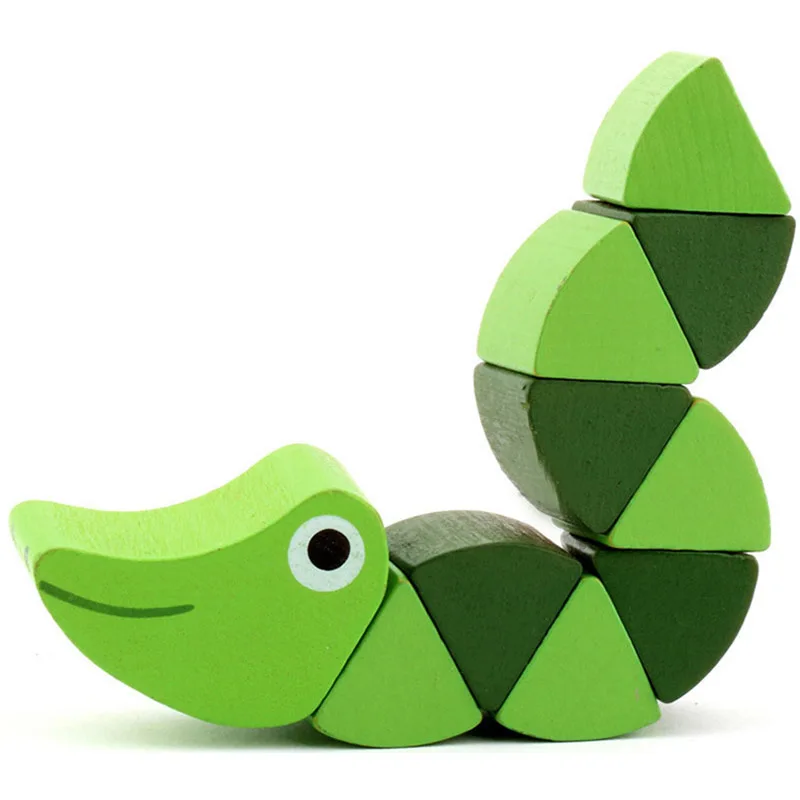 Colorful Wooden Worm Puzzles Kids Learning Educational Didactic Baby Development Toys Fingers Game for Children Montessori Gift