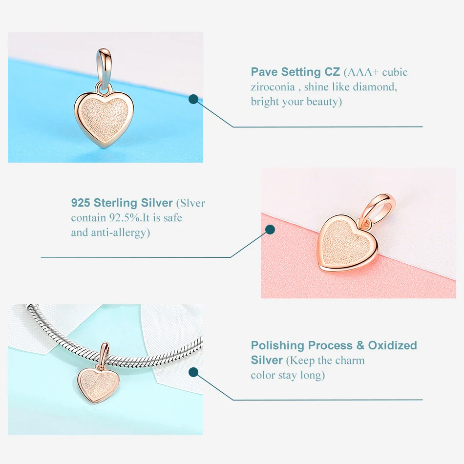 2019 новый 925 пробы серебро навсегда шарма сердца розы из бисера ювелирных изделий