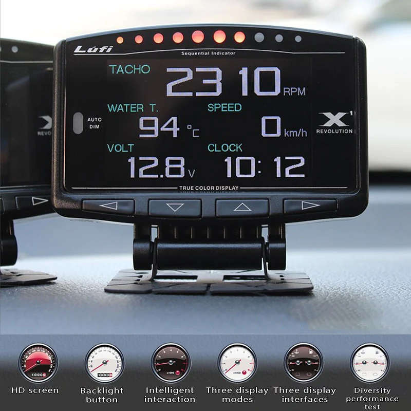 Автомобильный прибор для измерения температуры воды и масла Lufi X1 OBD2|Проекционный
