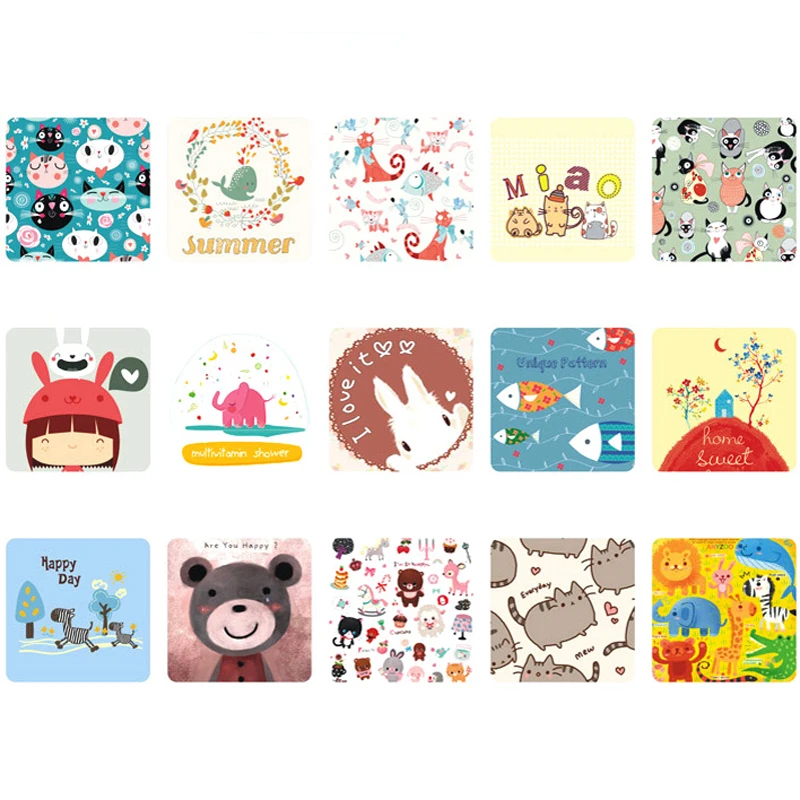 38 шт. креативные винтажные наклейки с рисунками животных из мультфильмов клейкие