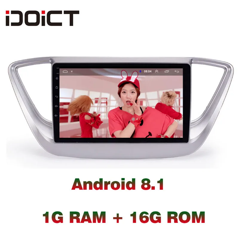 Автомобильный DVD плеер IDOICT Android 9 1 GPS навигация мультимедиа для Hyundai Verna Solaris Radio 2010