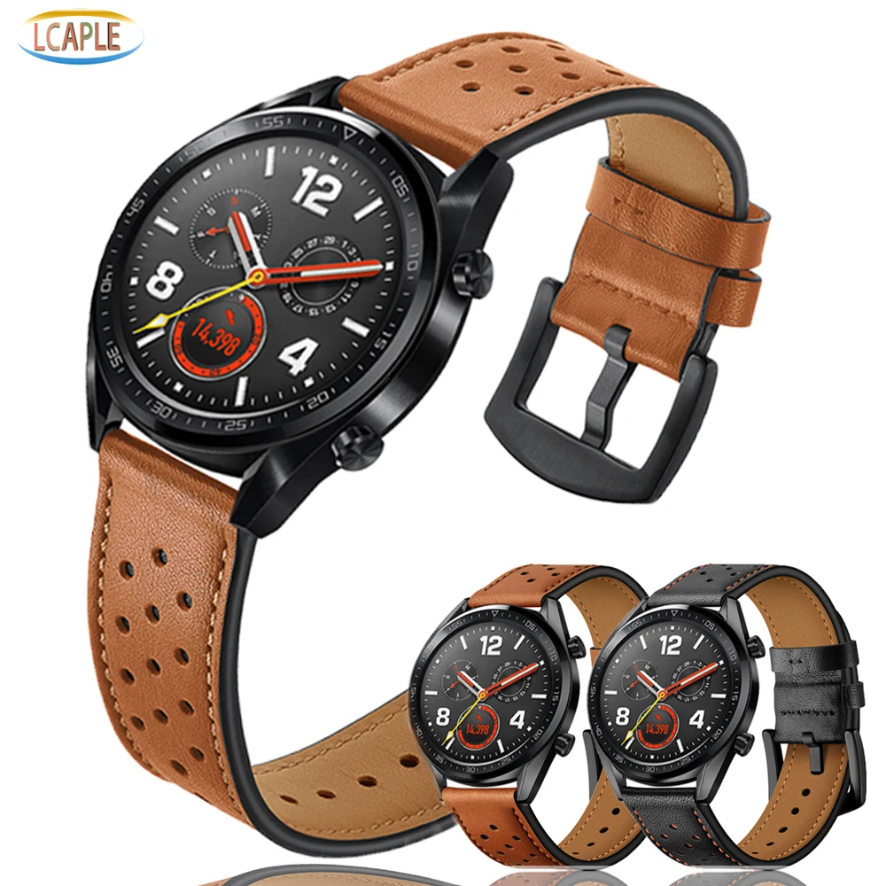 

22mm watch strap for Samsung Galaxy watch 3 45mm belt Gear S3/Amazfit pace Genuine Leather Bracelet Huawei GT 2-2e-pro 46mm band