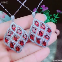 kjjeaxcmy fine jewelry 925 pure silver inlaid natural garnet girl new pendant fashion necklace vintage support test