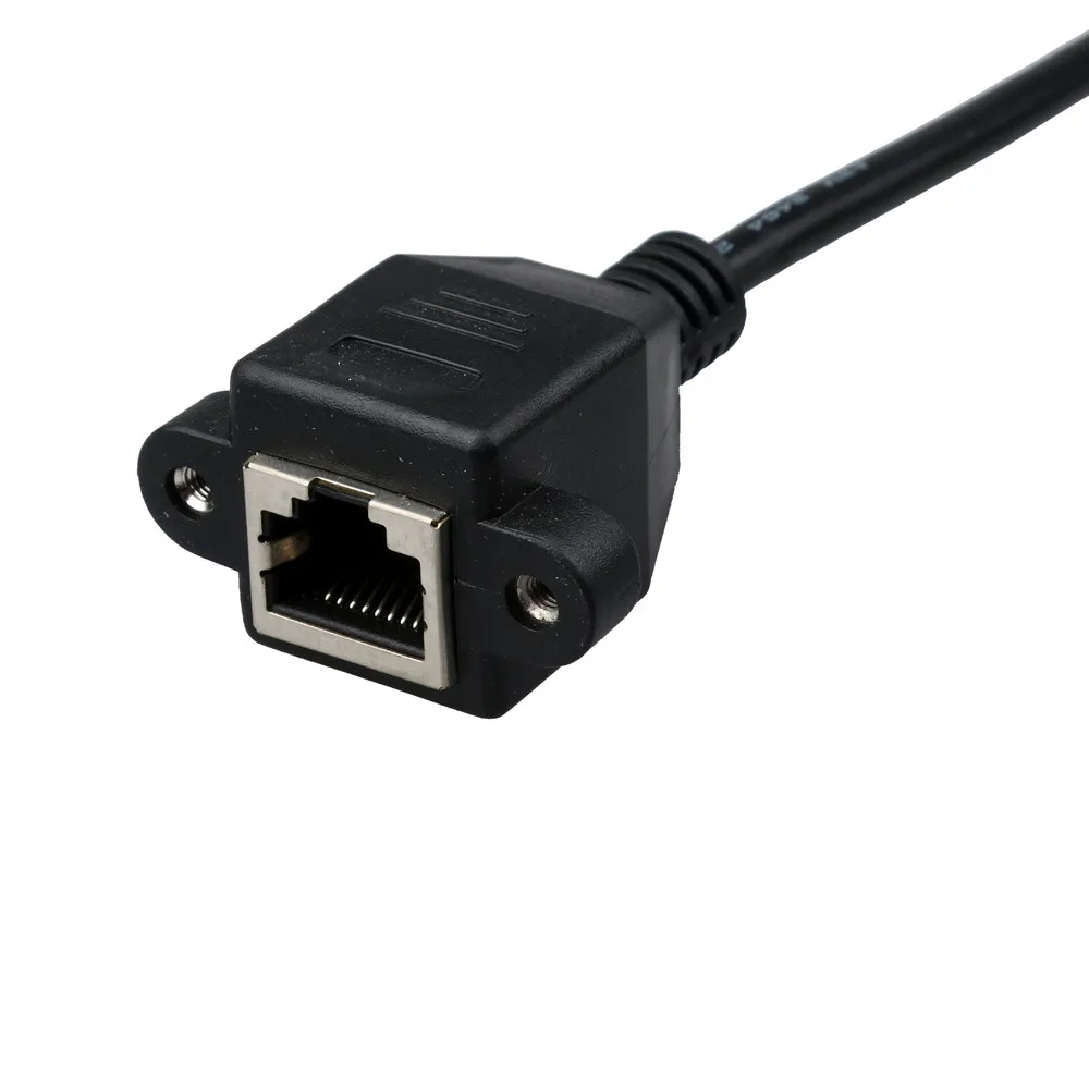30 см RJ45 кабель штекер-женский винт Панель Крепление Ethernet LAN Сетевой соединитель
