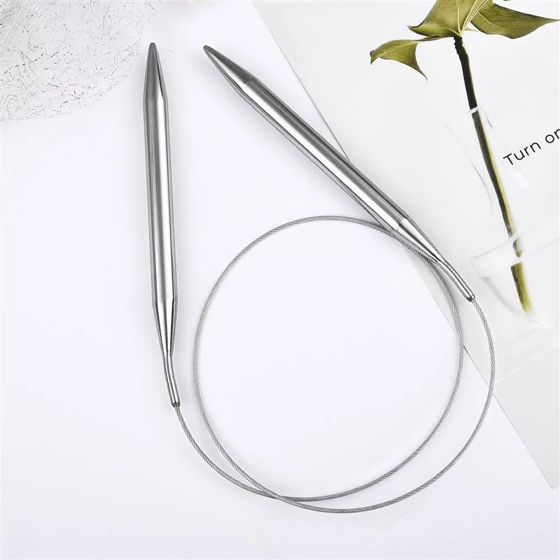 

Sweater knitting Needle Stainless Steel Ring Needle 43/60/120cm Weaving Circular Knitting Needlework Kits DIY Knitted Tool