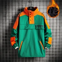 men hooded jackets streetwear autumn loose casual warm jacket outwear coat hip hop mens windbreaker plus size drop shipping