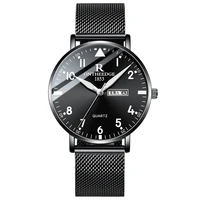 2021 new mens watch business casual luxury brand quartz wristwatch waterproof luminous mesh belt fashion bracelet digital clock