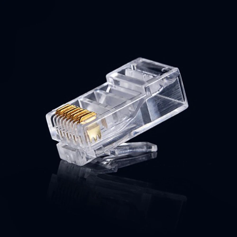 100PCS RJ45 8P8C CAT6 Crystal Head Modular Plug Gold Plated Network Connector Economic Wholesale Price | Строительство и ремонт