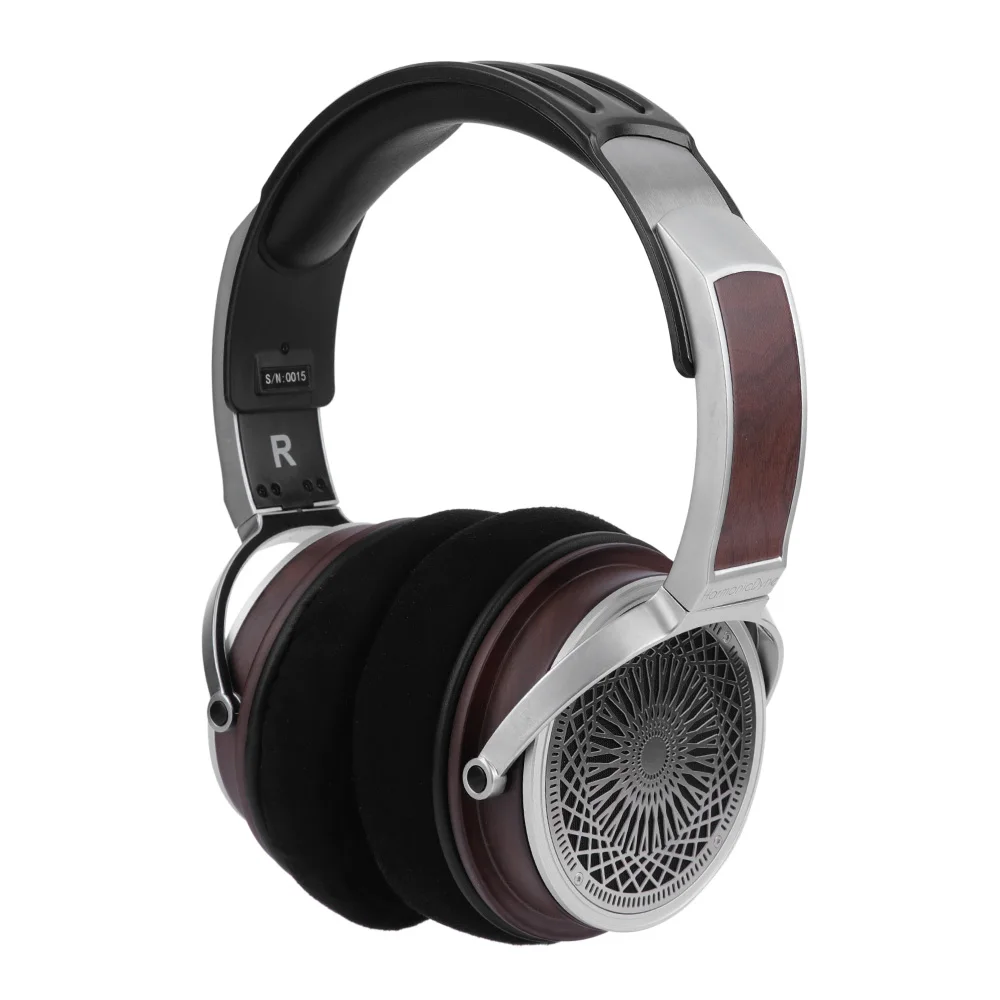 

HarmonicDyne Zeus 50mm Beryllium Dynamic Driver Headphone, High-Definition Audio Performance with Walnut Housing, Nano Velvet Ea