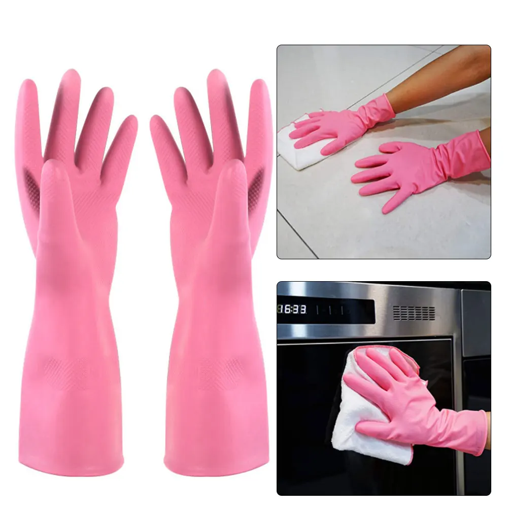 

Pink Gardening Gloves Waterproof Reusable Emulsion Dishwashing Gloves Small Household Hand Protetive Tools Kitchen Cleaning