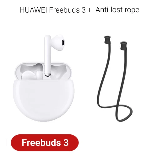 Беспроводные наушники huawei Freebuds 3 TWS, Bluetooth наушники с активным шумоподавлением, Bluetooth 5,1, управление нажатием, 20 часов работы - Цвет: White add rope