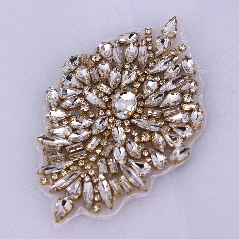 Модная Хрустальная аппликация разных размеров с серебряными стразами для